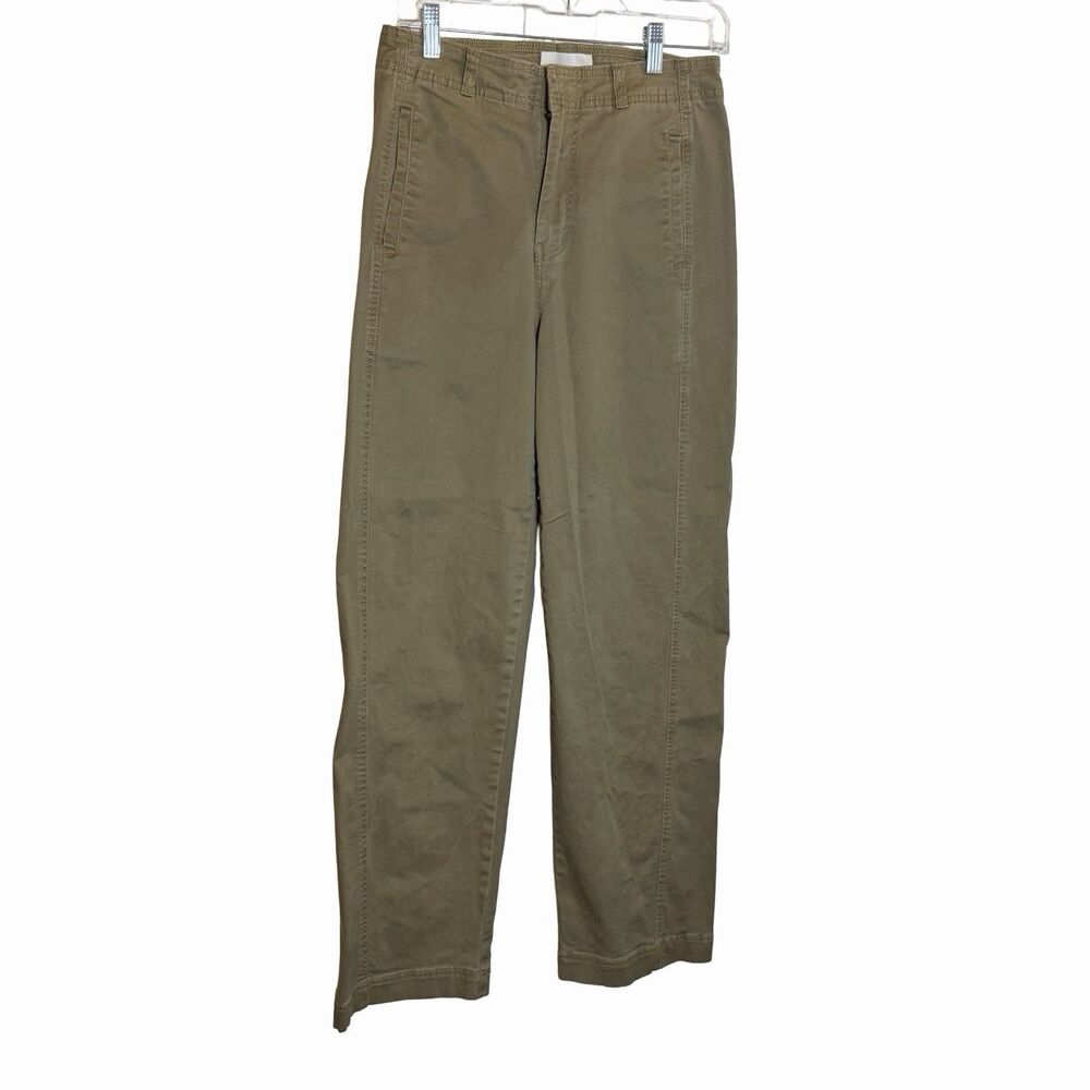 Habitual Pants Women's Size 6/28 Green High Rise Wide Leg Buckle Stretch